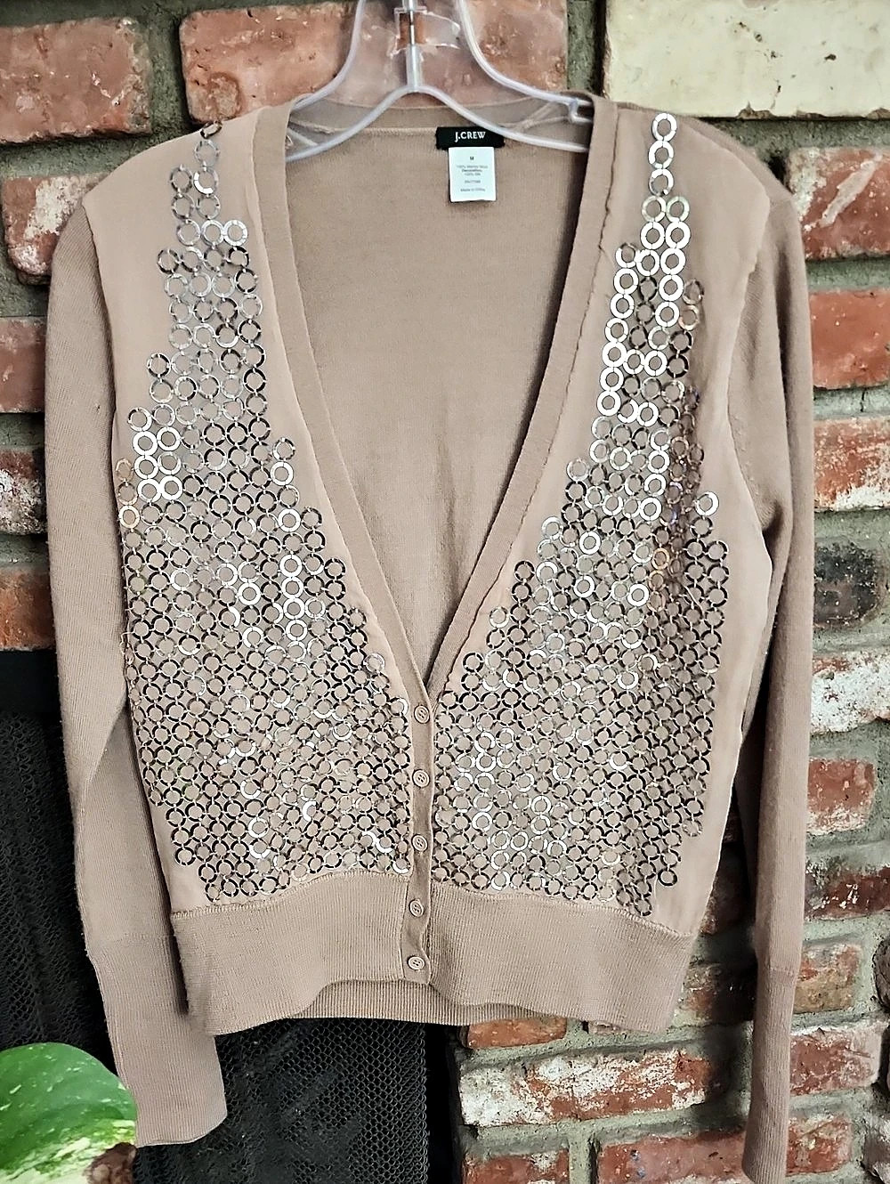 ZARA Embellished Cardigan in Brown Like New